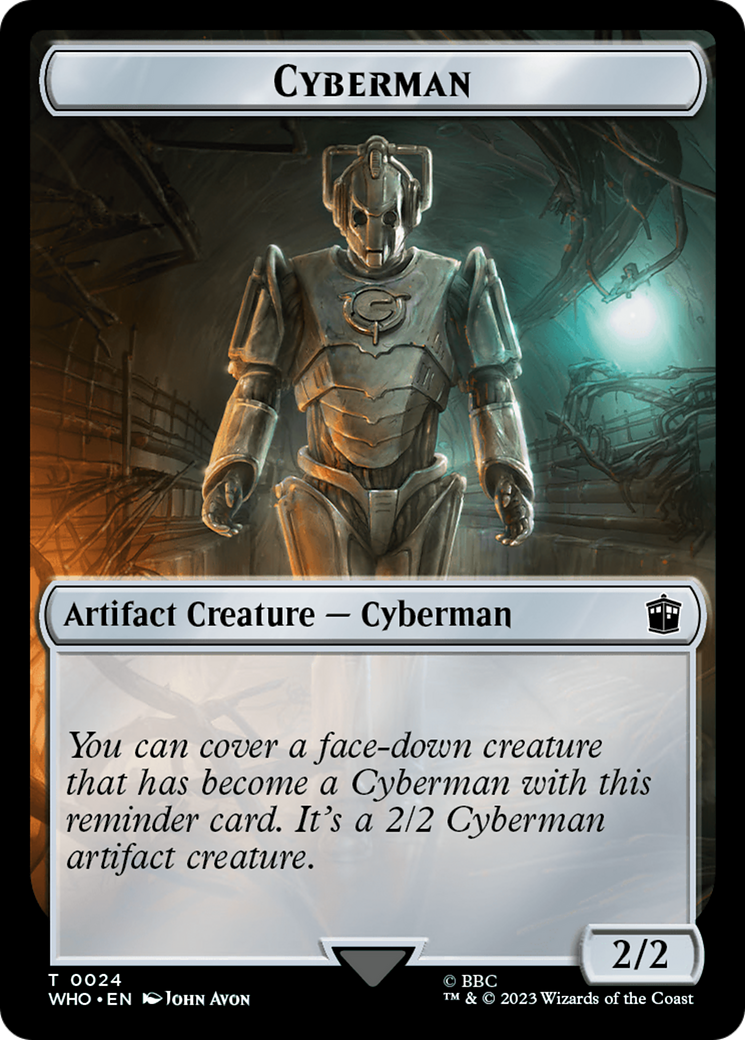 Human (0006) // Cyberman Double-Sided Token [Doctor Who Tokens] | Gam3 Escape