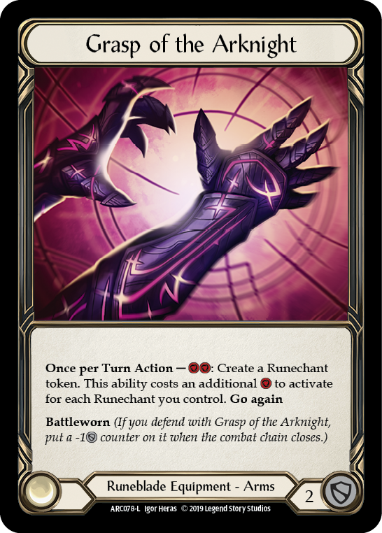 Grasp of the Arknight [ARC078-L] (Arcane Rising)  1st Edition Cold Foil | Gam3 Escape