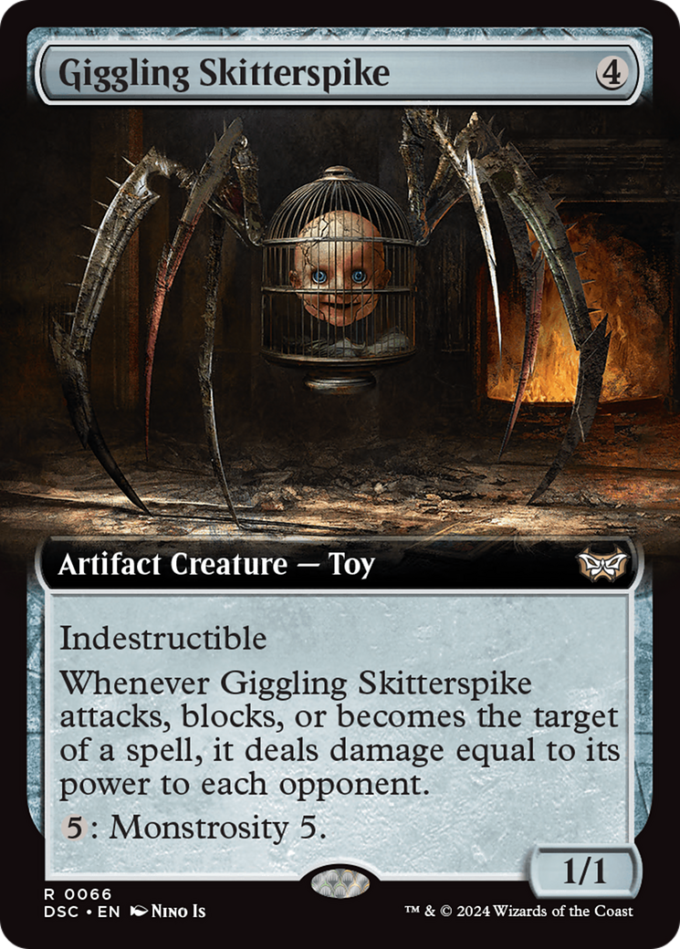 Giggling Skitterspike (Extended Art) [Duskmourn: House of Horror Commander] | Gam3 Escape