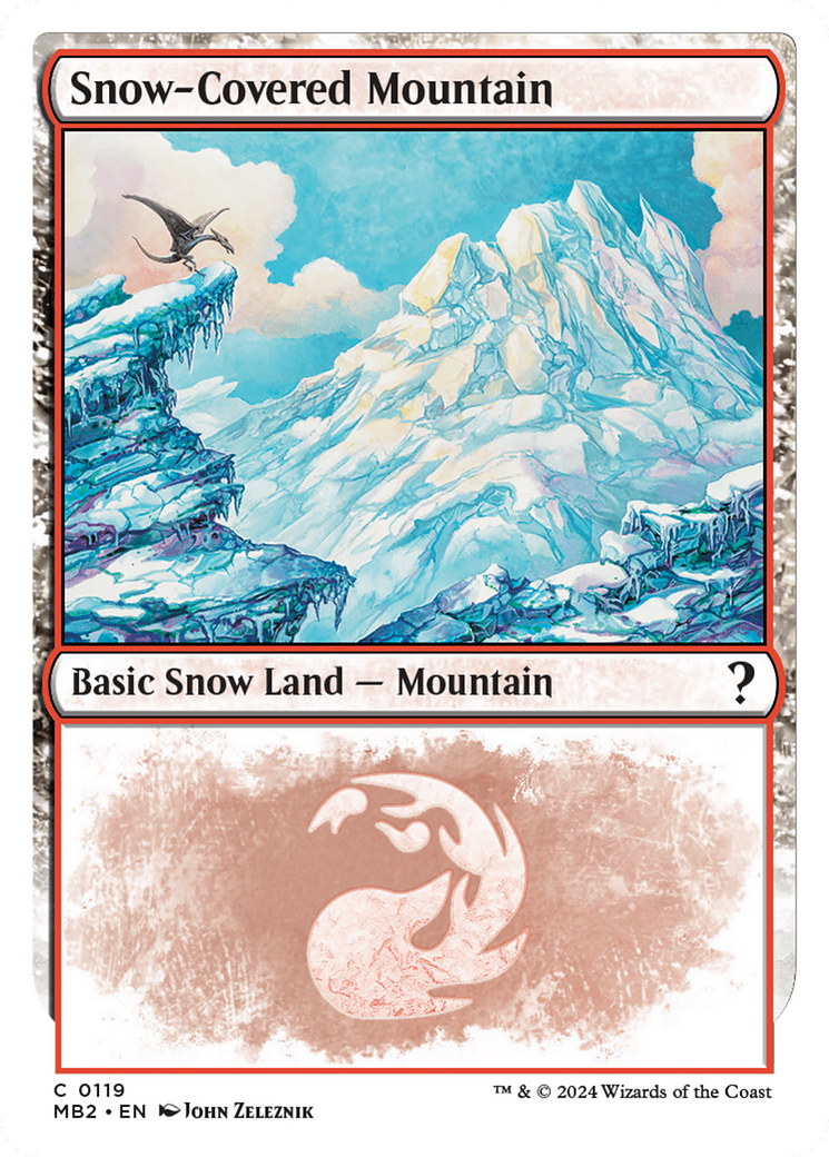 Snow-Covered Mountain (White Border) [Mystery Booster 2] | Gam3 Escape