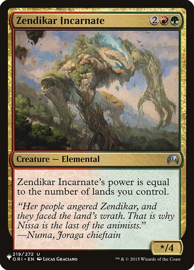 Zendikar Incarnate [The List] | Gam3 Escape