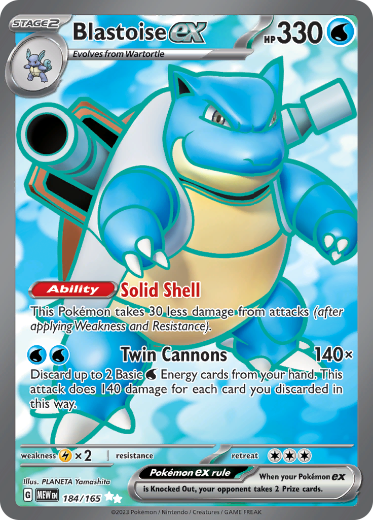 Blastoise ex (184/165) [Scarlet & Violet: 151] | Gam3 Escape