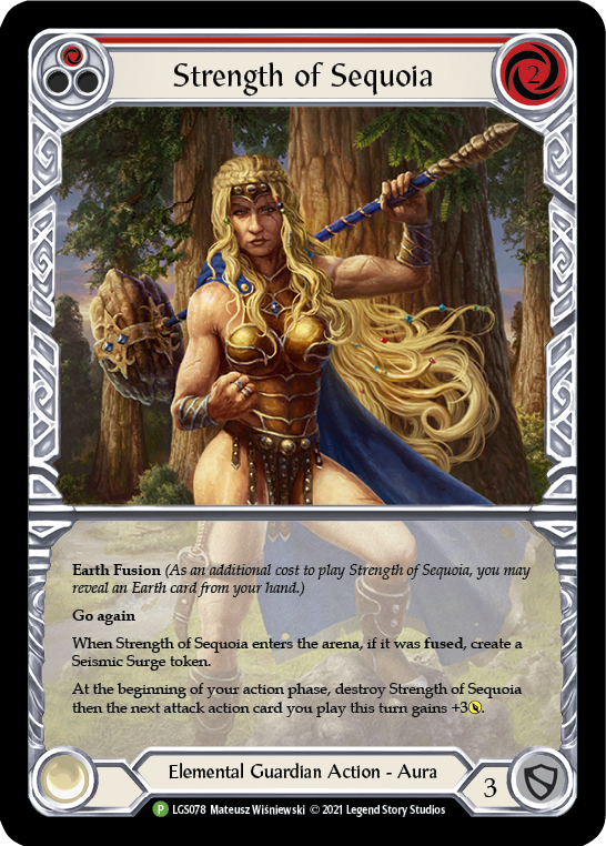 Strength of Sequoia (Red) [LGS078] (Promo)  Rainbow Foil | Gam3 Escape