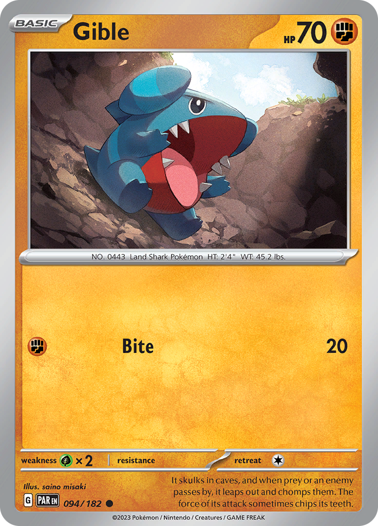 Gible (094/182) [Scarlet & Violet: Paradox Rift] | Gam3 Escape