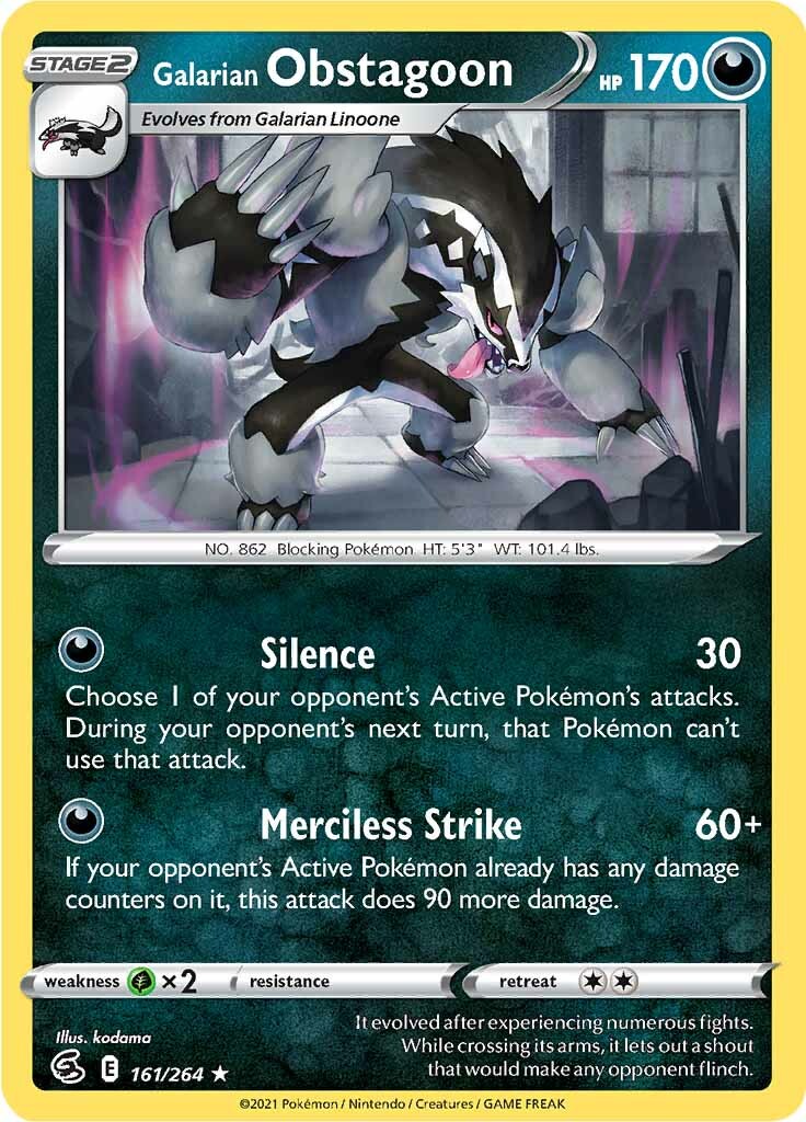 Galarian Obstagoon (161/264) [Sword & Shield: Fusion Strike] | Gam3 Escape