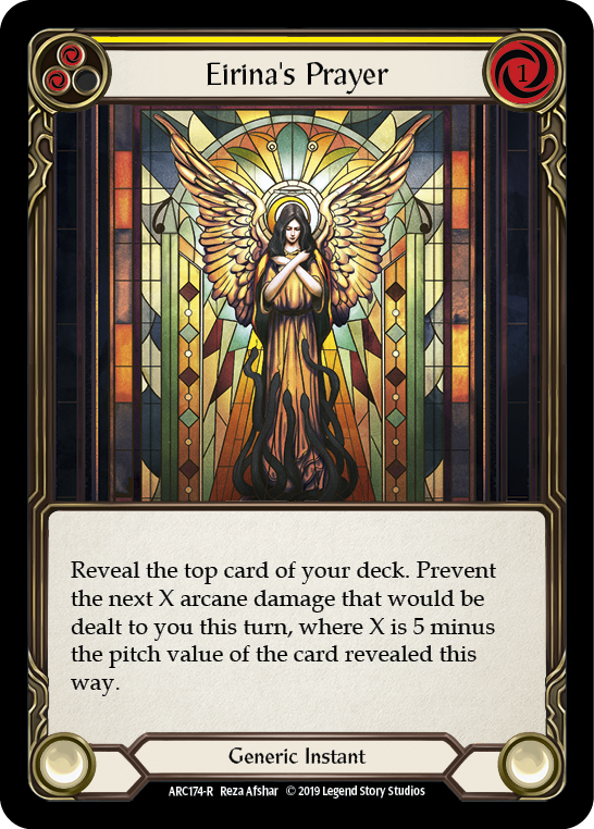 Eirina's Prayer (Yellow) [ARC174-R] (Arcane Rising)  1st Edition Rainbow Foil | Gam3 Escape