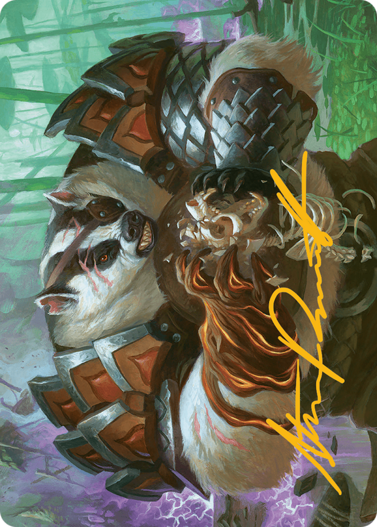 Hugs, Grisly Guardian Art Card (Gold-Stamped Signature) [Bloomburrow Art Series] | Gam3 Escape