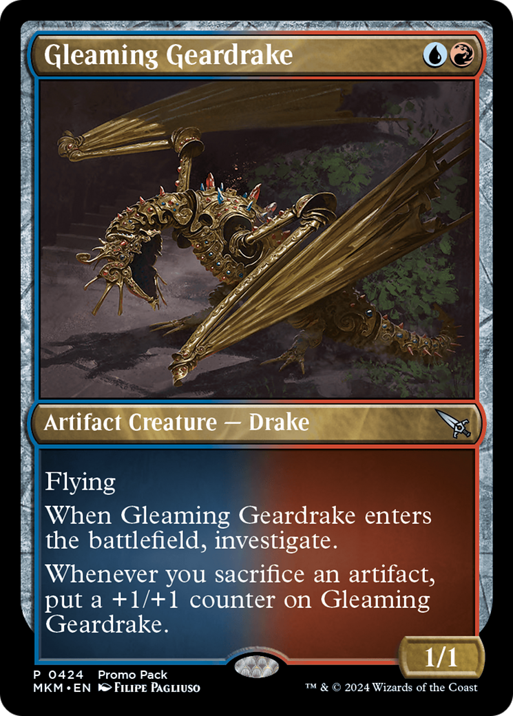 Gleaming Geardrake (Promo Pack) [Murders at Karlov Manor Promos] | Gam3 Escape