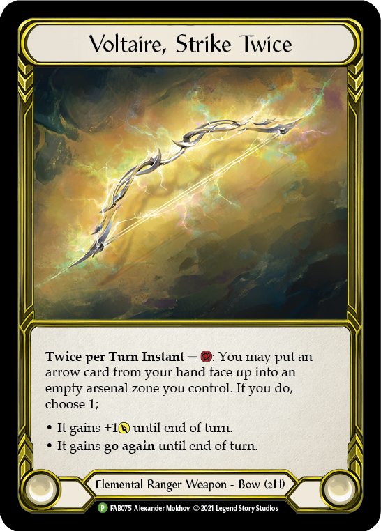 Voltaire, Strike Twice (Golden) [FAB075] (Promo)  Cold Foil | Gam3 Escape