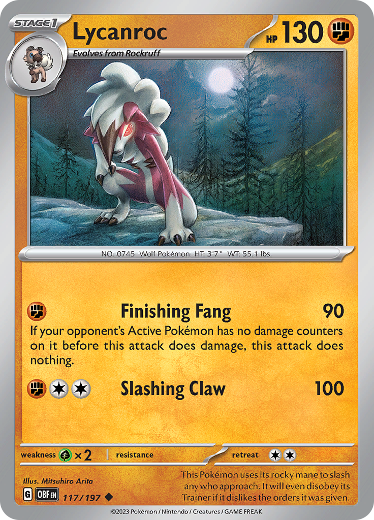 Lycanroc (117/197) [Scarlet & Violet: Obsidian Flames] | Gam3 Escape