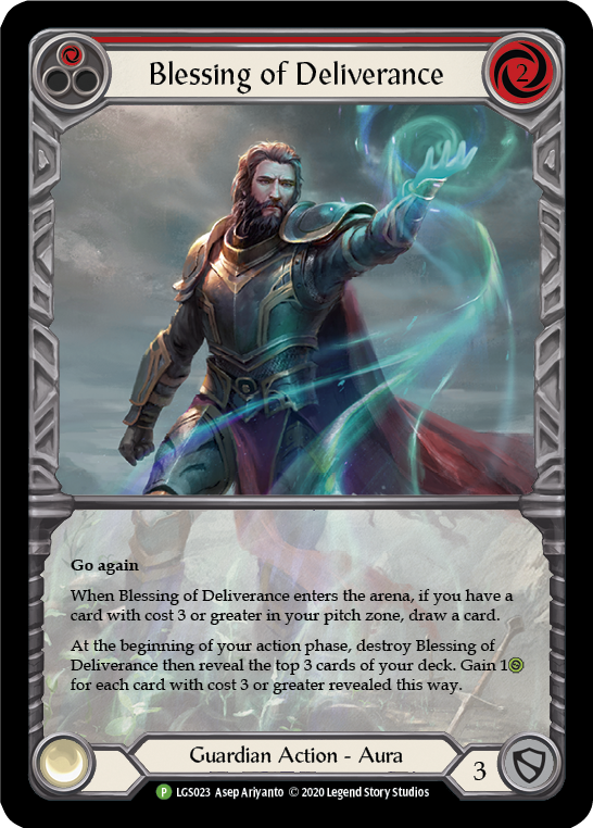 Blessing of Deliverance (Red) [LGS023] (Promo)  Rainbow Foil | Gam3 Escape