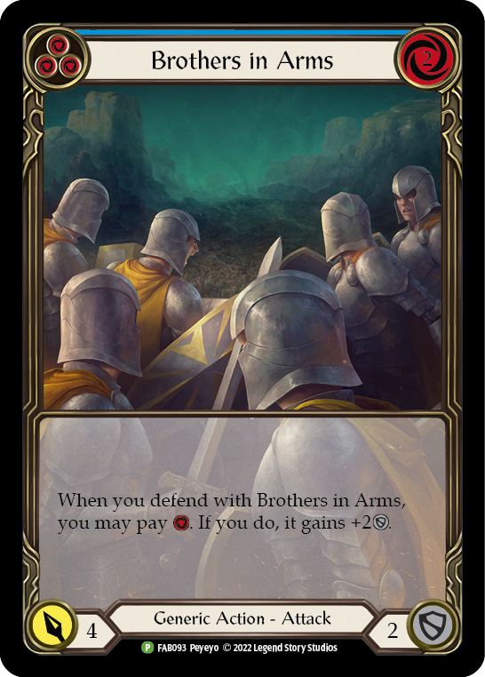Brothers in Arms (Blue) [FAB093] (Promo)  Rainbow Foil | Gam3 Escape
