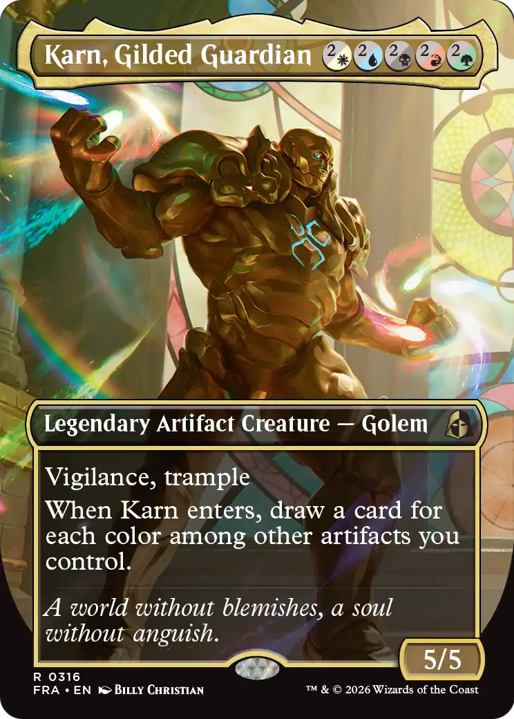 Karn, Gilded Guardian (Borderless) [Reality Fracture] | Gam3 Escape
