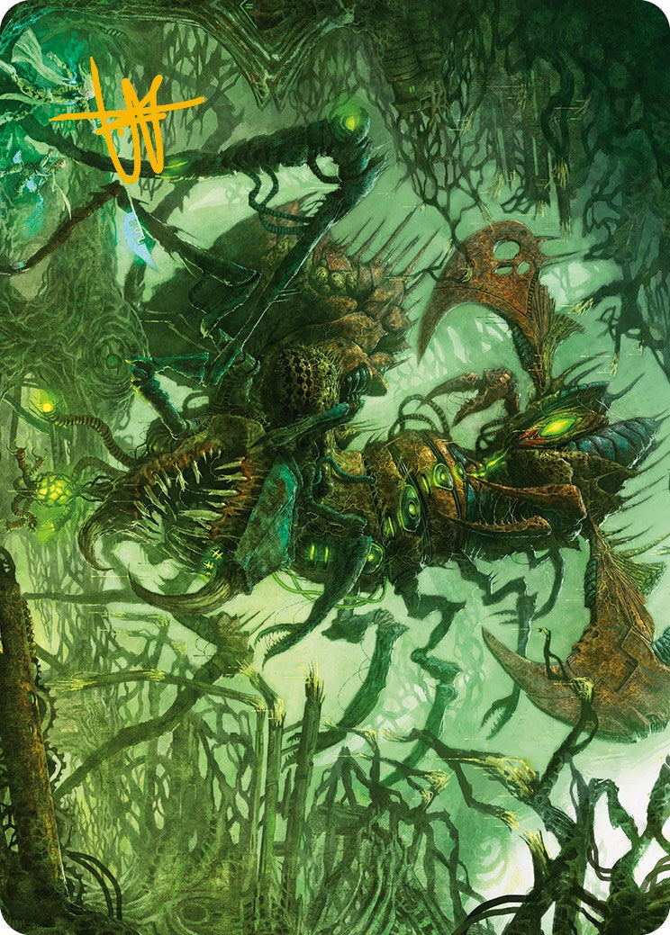 Skyscythe Engulfer Art Card (Gold-Stamped Signature) [Phyrexia: All Will Be One Art Series] | Gam3 Escape