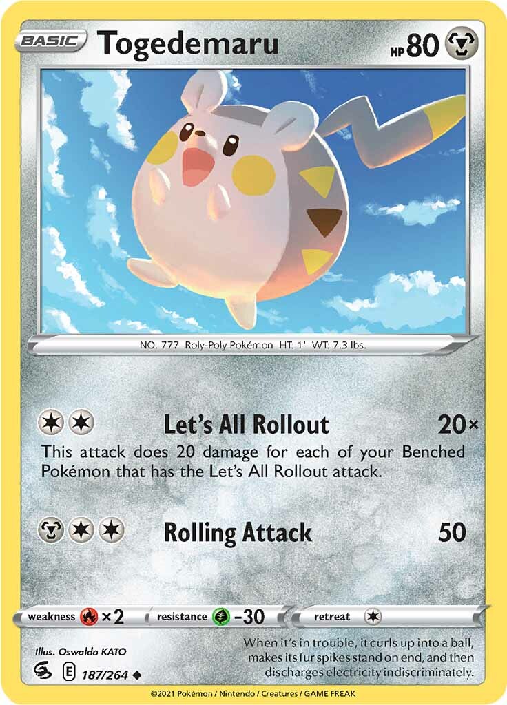 Togedemaru (187/264) [Sword & Shield: Fusion Strike] | Gam3 Escape