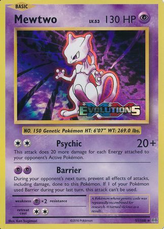 Mewtwo (51/108) (XY Evolutions Prerelease) [XY: Black Star Promos] | Gam3 Escape