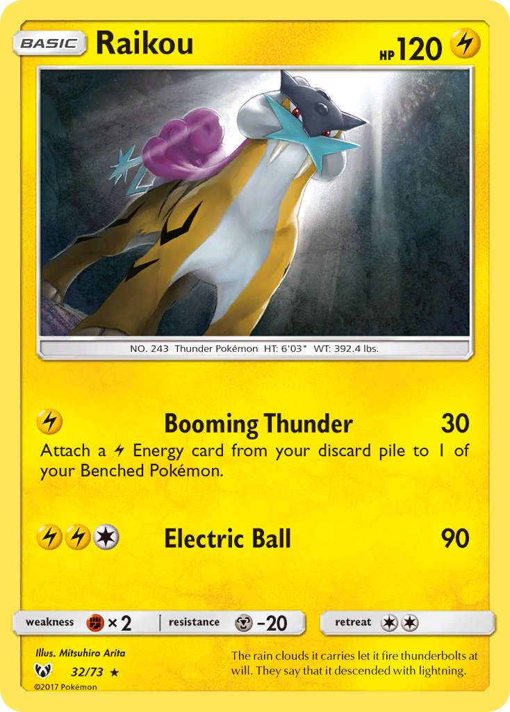 Raikou (32/73) (Lets Play, Pikachu Cracked Ice Holo) (Theme Deck Exclusive) [Sun & Moon: Shining Legends] | Gam3 Escape