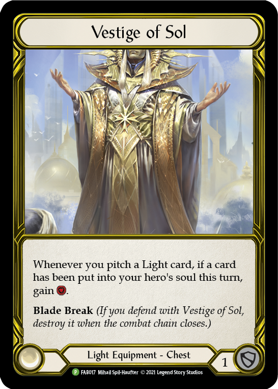 Vestige of Sol (Golden) [FAB017] (Promo)  Cold Foil | Gam3 Escape