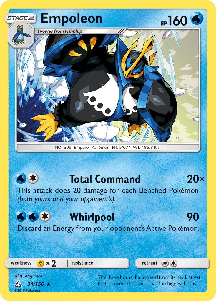 Empoleon (34/156) (Cracked Ice Holo) (Theme Deck Exclusive) [Sun & Moon: Ultra Prism] | Gam3 Escape