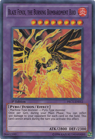 Blaze Fenix, the Burning Bombardment Bird [PRC1-EN012] Super Rare | Gam3 Escape