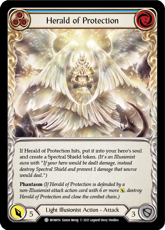 Herald of Protection (Blue) [MON016] 1st Edition Normal | Gam3 Escape