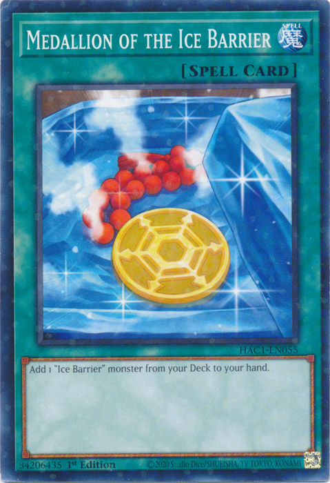 Medallion of the Ice Barrier (Duel Terminal) [HAC1-EN055] Parallel Rare | Gam3 Escape