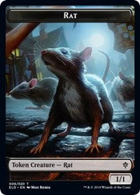 Rat // Food (17) Double-sided Token [Throne of Eldraine Tokens] | Gam3 Escape