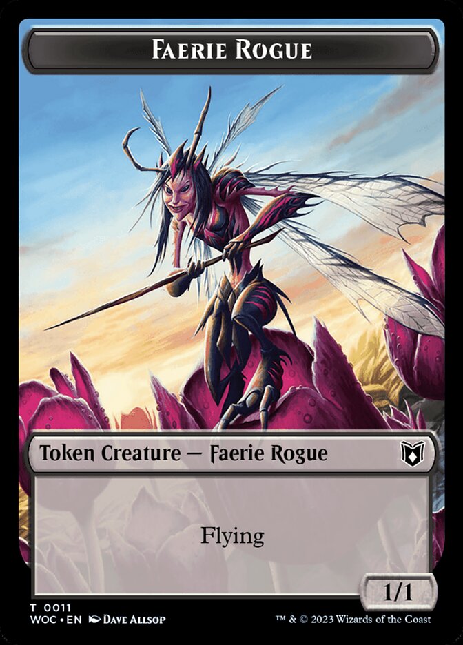 Faerie Rogue // Faerie (0011) Double-Sided Token [Wilds of Eldraine Commander Tokens] | Gam3 Escape