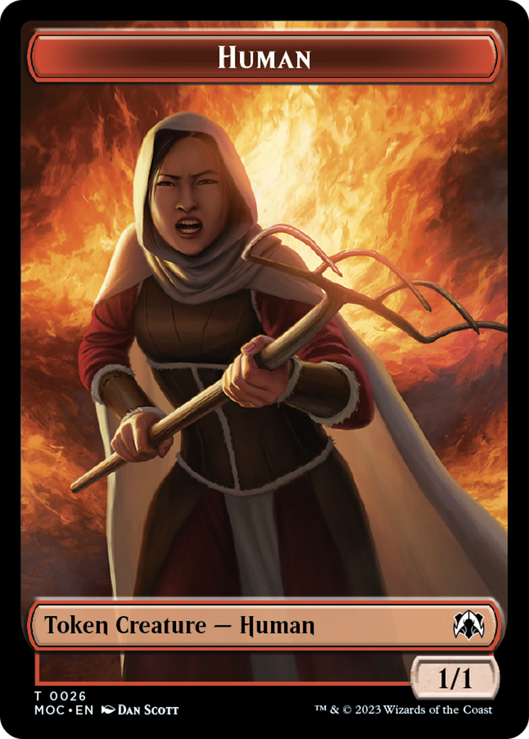 Tentacle // Human (26) Double-Sided Token [March of the Machine Commander Tokens] | Gam3 Escape
