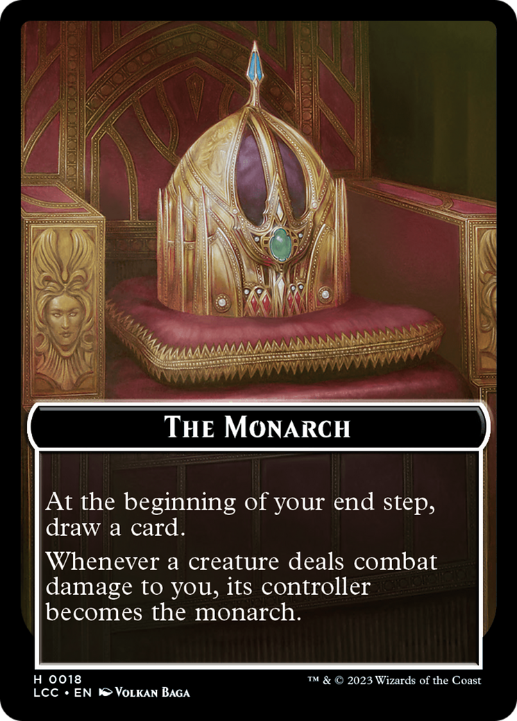 The Monarch // Dinosaur Double-Sided Token [The Lost Caverns of Ixalan Commander Tokens] | Gam3 Escape