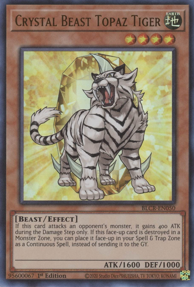 Crystal Beast Topaz Tiger [BLCR-EN050] Ultra Rare | Gam3 Escape