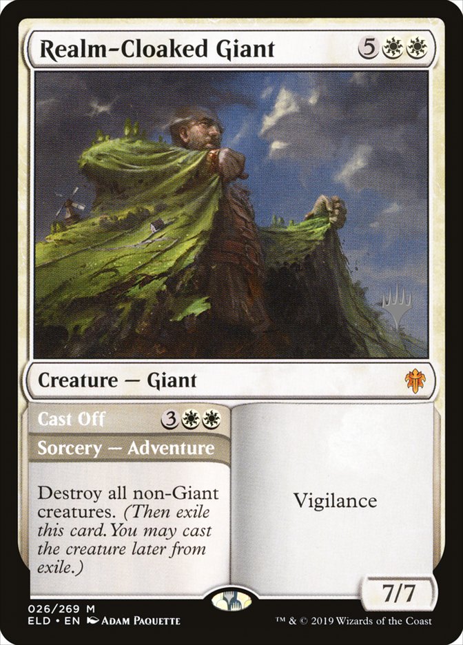 Realm-Cloaked Giant // Cast Off (Promo Pack) [Throne of Eldraine Promos] | Gam3 Escape