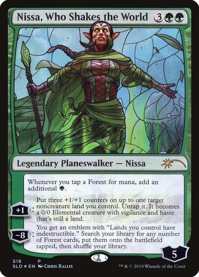 Nissa, Who Shakes the World (Stained Glass) [Secret Lair Drop Promos] | Gam3 Escape