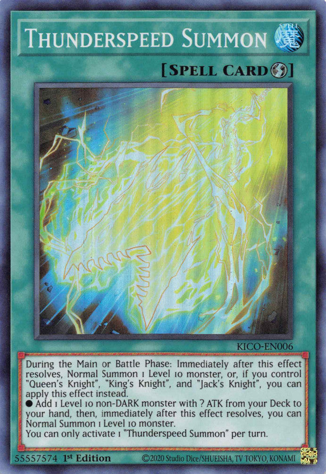 Thunderspeed Summon (Super Rare) [KICO-EN006] Super Rare | Gam3 Escape