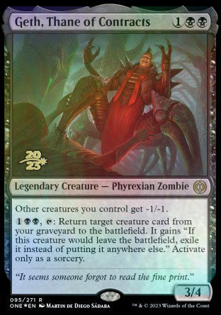 Geth, Thane of Contracts [Phyrexia: All Will Be One Prerelease Promos] | Gam3 Escape
