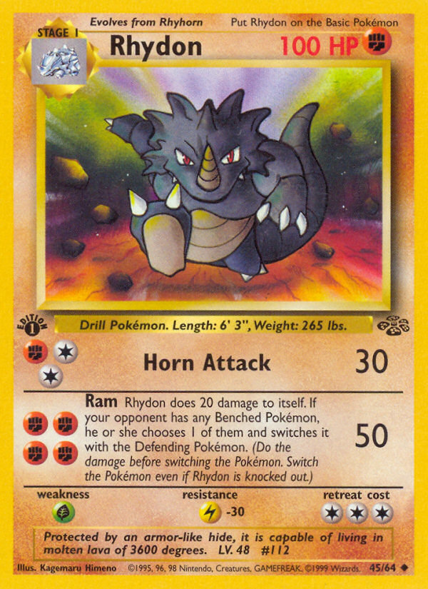 Rhydon (45/64) [Jungle 1st Edition] | Gam3 Escape