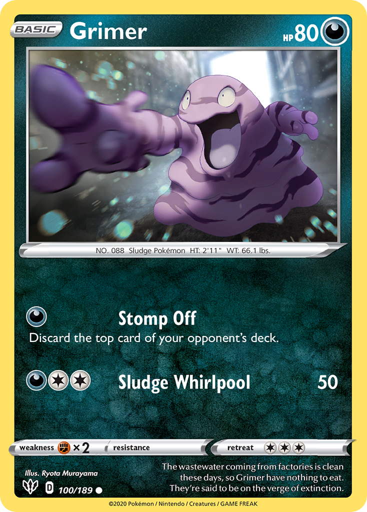 Grimer (100/189) [Sword & Shield: Darkness Ablaze] | Gam3 Escape