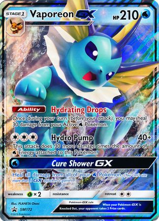 Vaporeon GX (SM172) (Jumbo Card) [Sun & Moon: Black Star Promos] | Gam3 Escape