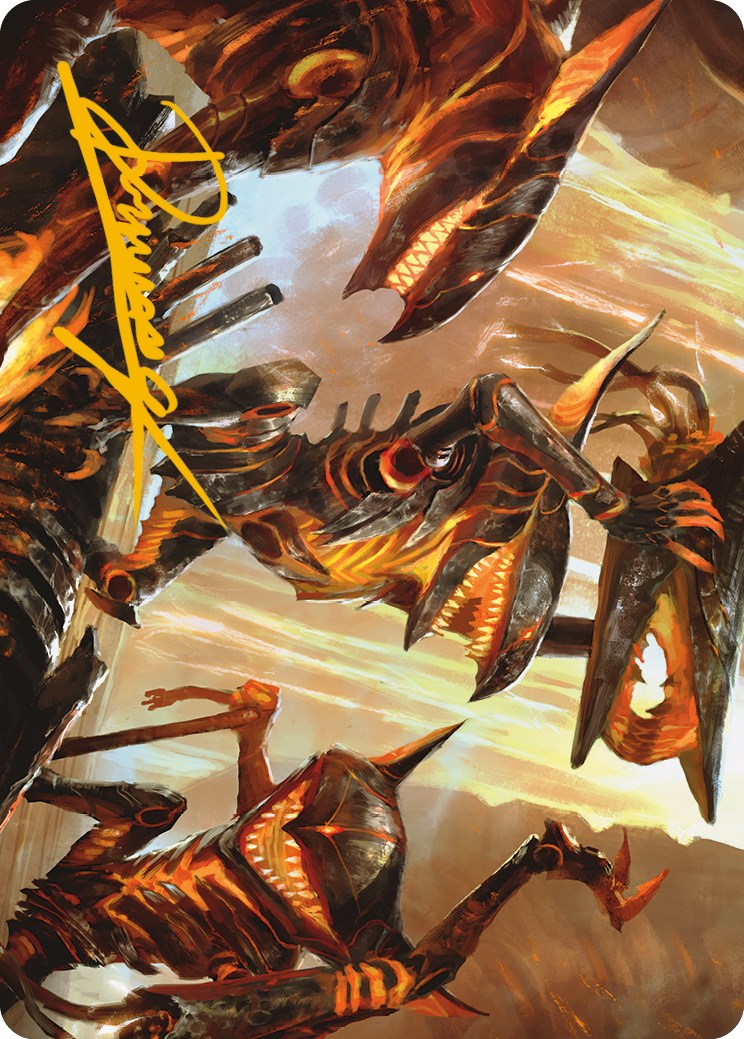 Gleeful Demolition Art Card (Gold-Stamped Signature) [Phyrexia: All Will Be One Art Series] | Gam3 Escape