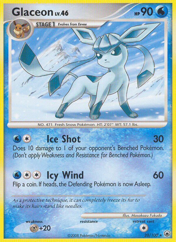 Glaceon (20/100) (Theme Deck Exclusive) [Diamond & Pearl: Majestic Dawn] | Gam3 Escape