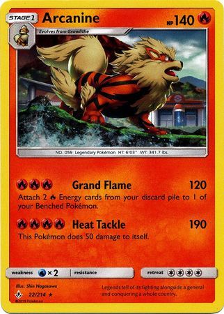 Arcanine (22/214) (Cosmos Holo) [Sun & Moon: Unbroken Bonds] | Gam3 Escape