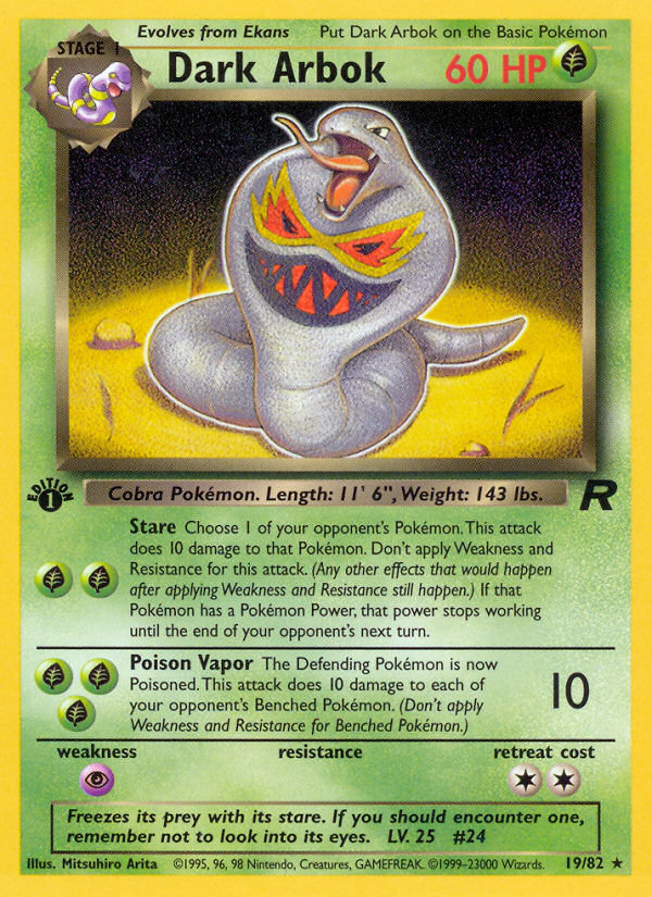 Dark Arbok (19/82) [Team Rocket 1st Edition] | Gam3 Escape