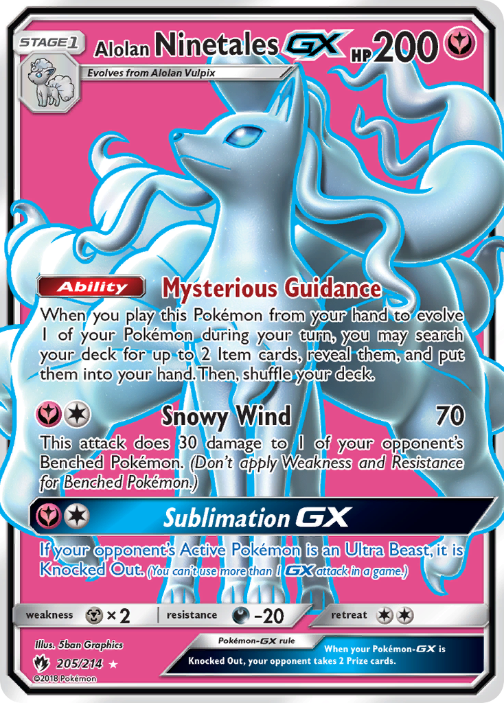 Alolan Ninetales GX (205/214) [Sun & Moon: Lost Thunder] | Gam3 Escape