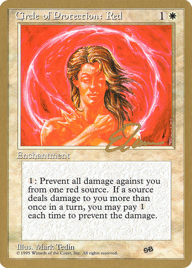 Circle of Protection: Red (Eric Tam) (SB) [Pro Tour Collector Set] | Gam3 Escape