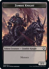 Zombie Knight // Warrior Double-sided Token [Dominaria United Commander Tokens] | Gam3 Escape
