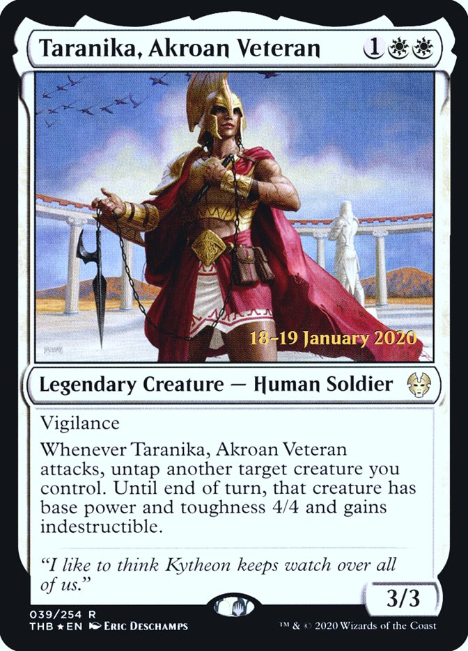 Taranika, Akroan Veteran [Theros Beyond Death Prerelease Promos] | Gam3 Escape