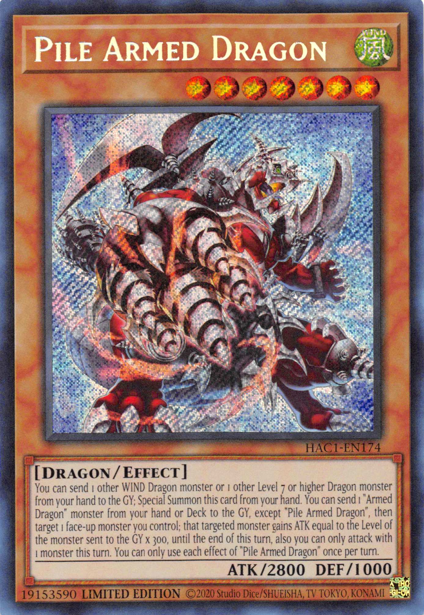 Pile Armed Dragon [HAC1-EN174] Secret Rare | Gam3 Escape