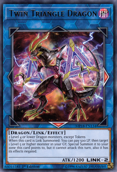 Twin Triangle Dragon [MP18-EN134] Rare | Gam3 Escape