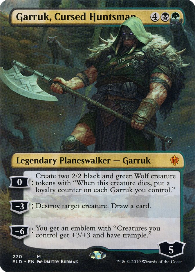 Garruk, Cursed Huntsman (Borderless) [Throne of Eldraine] | Gam3 Escape