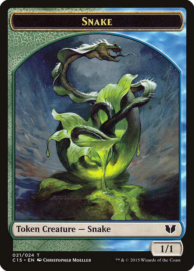 Snake (021) // Saproling Double-Sided Token [Commander 2015 Tokens] | Gam3 Escape